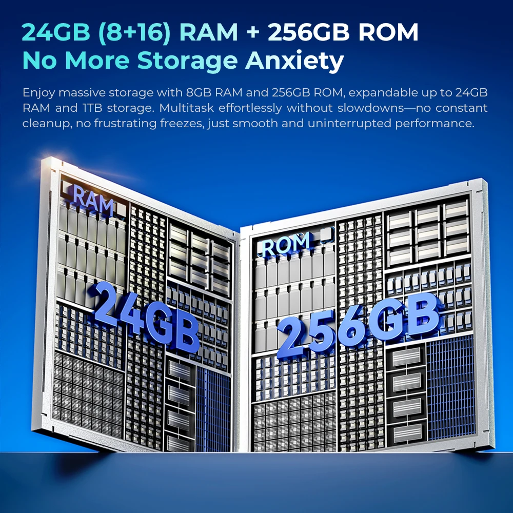 OUKITEL C60 Pro Smartphone – 10.000mAh Akku, 24GB RAM + 256GB Speicher, 6,88" HD Display (90Hz), Android 15, 36mm Hochleistungs-Lautsprecher – Bild 7