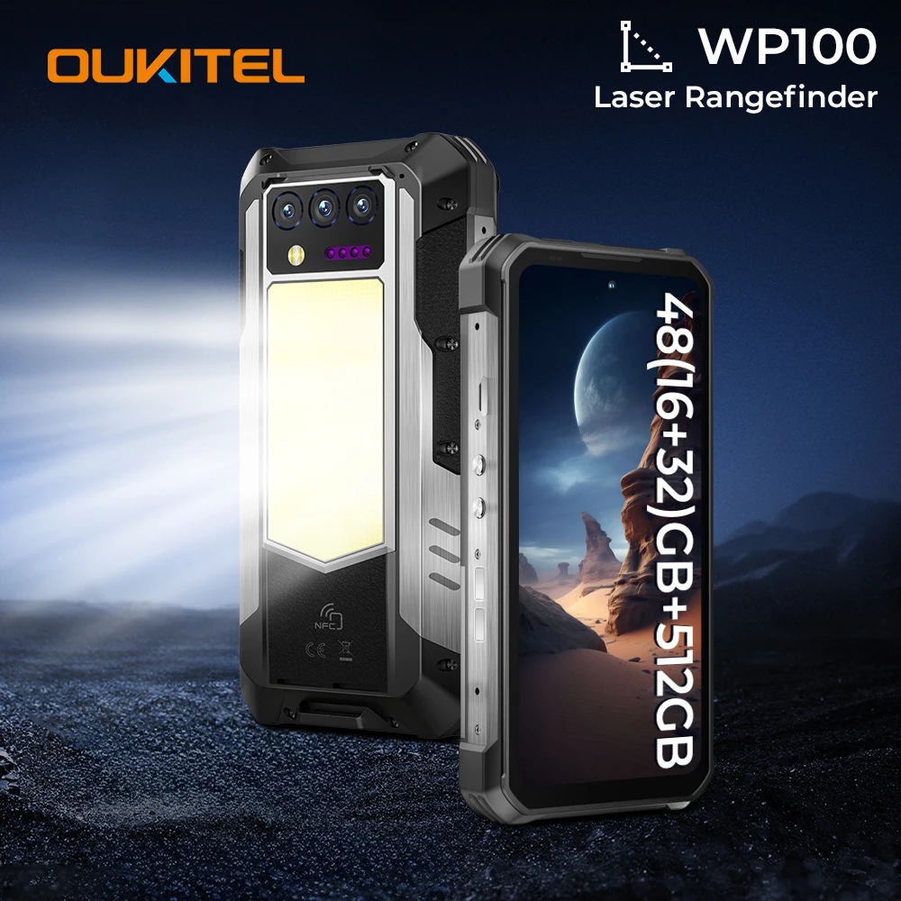 OUKITEL WP100 Outdoor-Smartphone – 33.000mAh Akku, integrierter Laser-Entfernungsmesser, Camping-Licht, 200MP Kamera, 36GB RAM + 512GB Speicher, 6,8" – Bild 7
