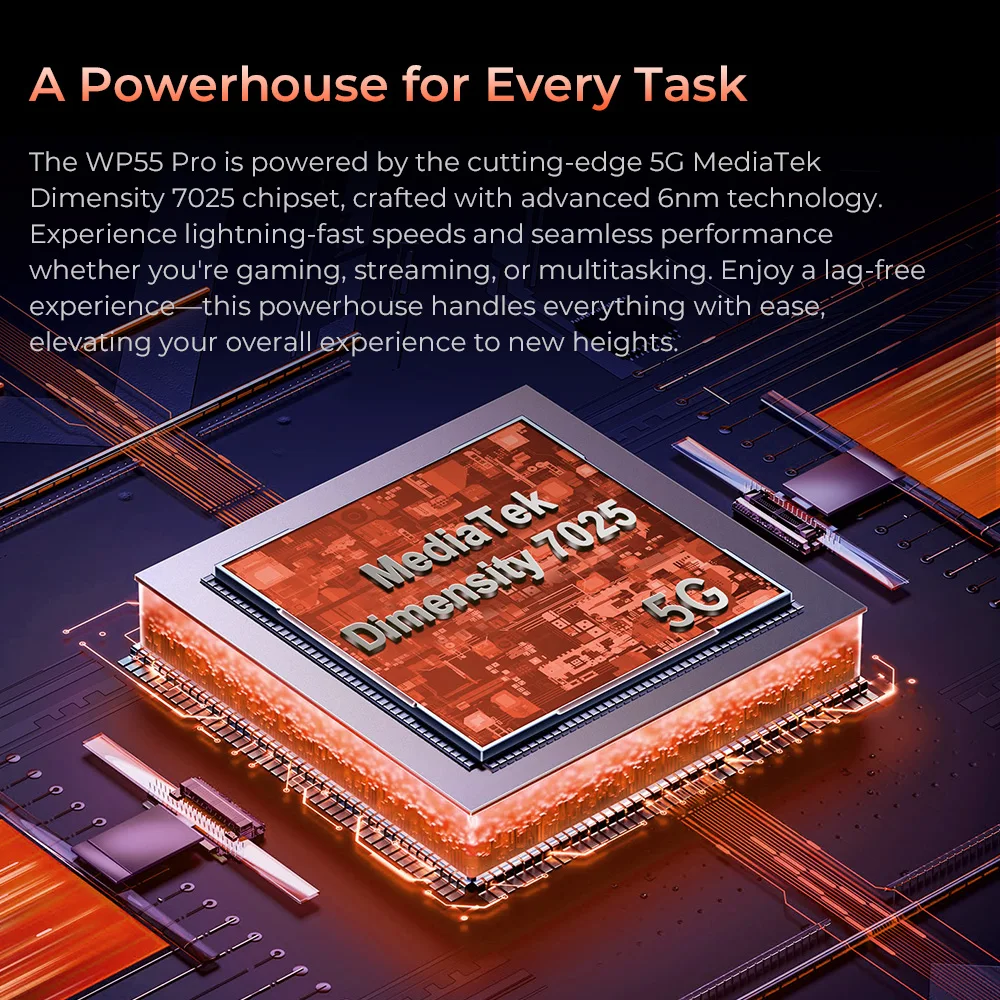 OUKITEL WP55 Pro 5G Outdoor-Smartphone – 48GB RAM (16+32) + 512GB Speicher, 11.000mAh Akku, 33W Schnellladen, 108MP Kamera, 6,6" FHD+ Display – Bild 5