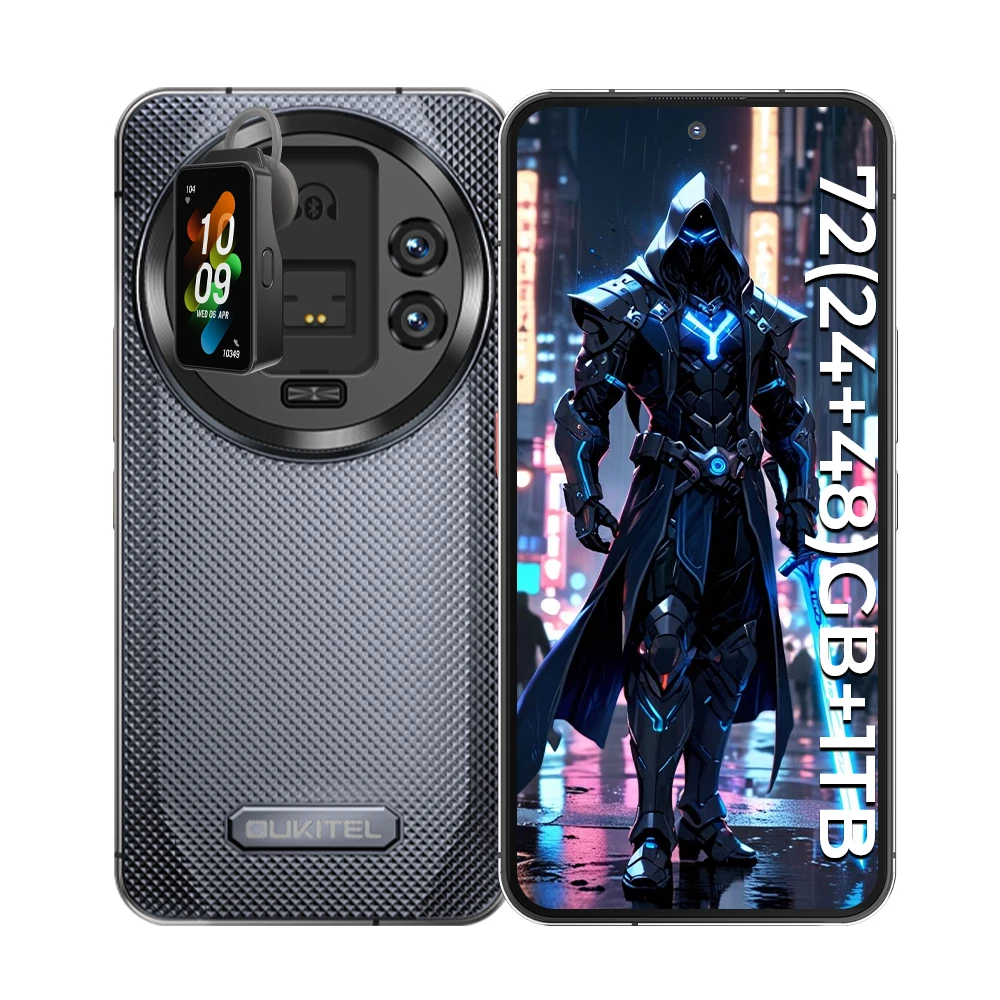 OUKITEL WP200 Pro 5G Rugged Smartphone – Modulares Outdoor-Handy mit abnehmbaren Earphone-Smartwatch, 72GB RAM + 1TB Speicher, MediaTek Dimensity 8200 – Bild 9