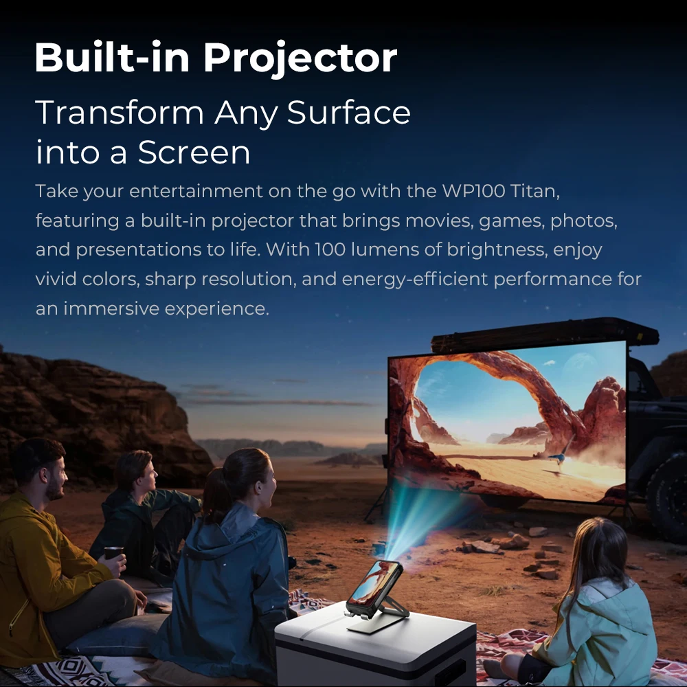 OUKITEL WP100 Titan Rugged Smartphone – 33.000mAh Akku, 66W Schnellladen, 200MP Kamera, integrierter Projektor & Camping-Licht – Bild 3